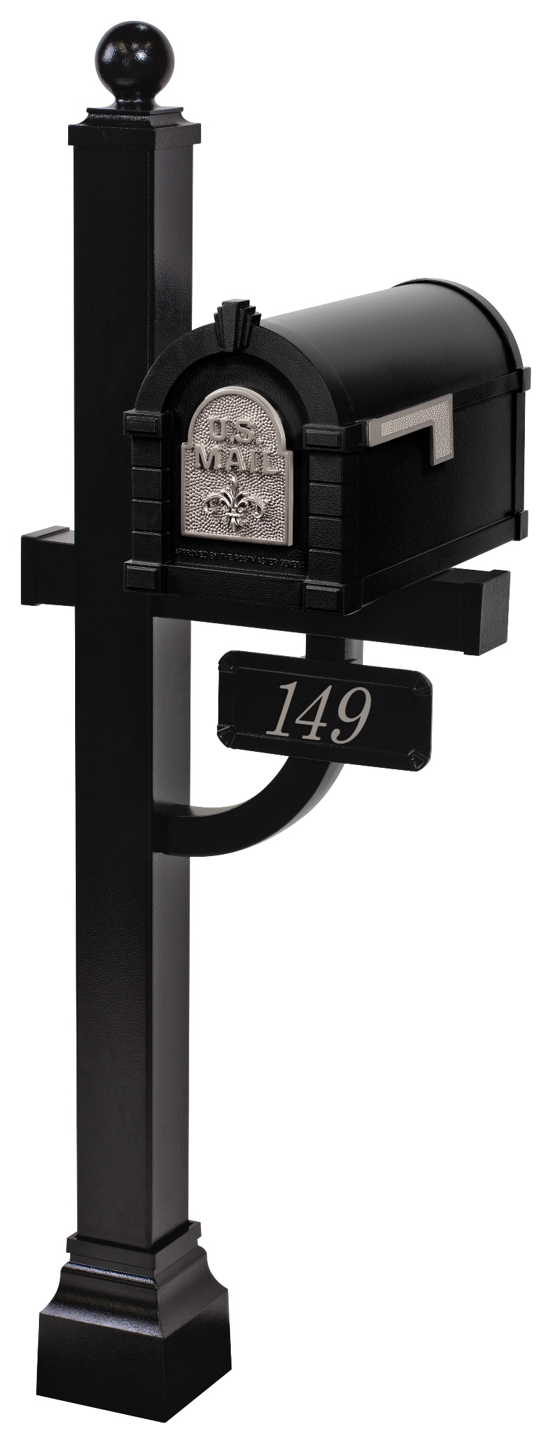 KS-25F Keystone black complete mailbox and post system